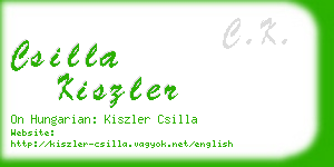 csilla kiszler business card
